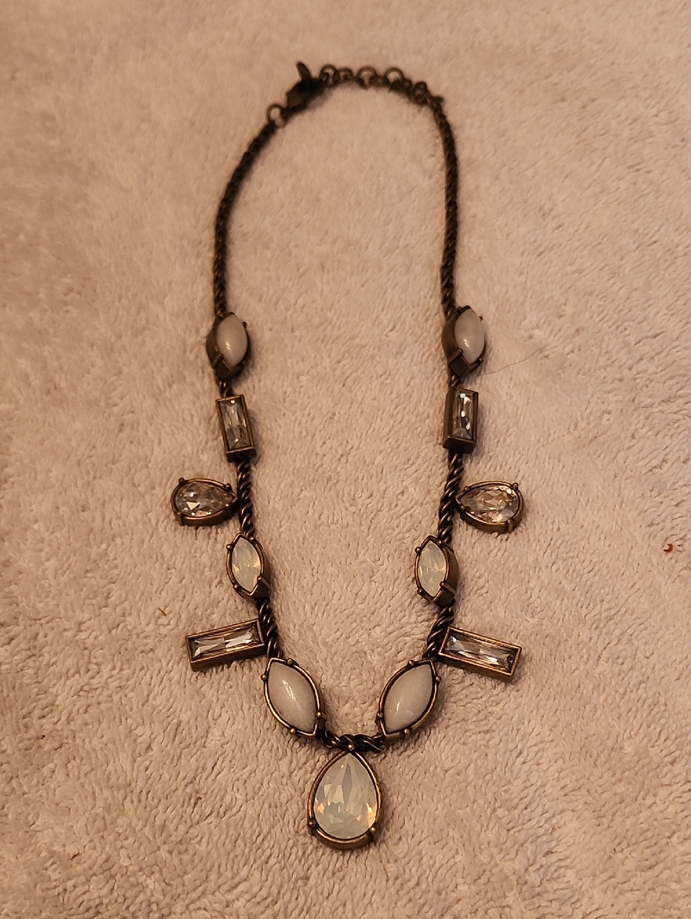 Silpada K&R Crystal Clear Necklace. Brass. Lobster Clasp.